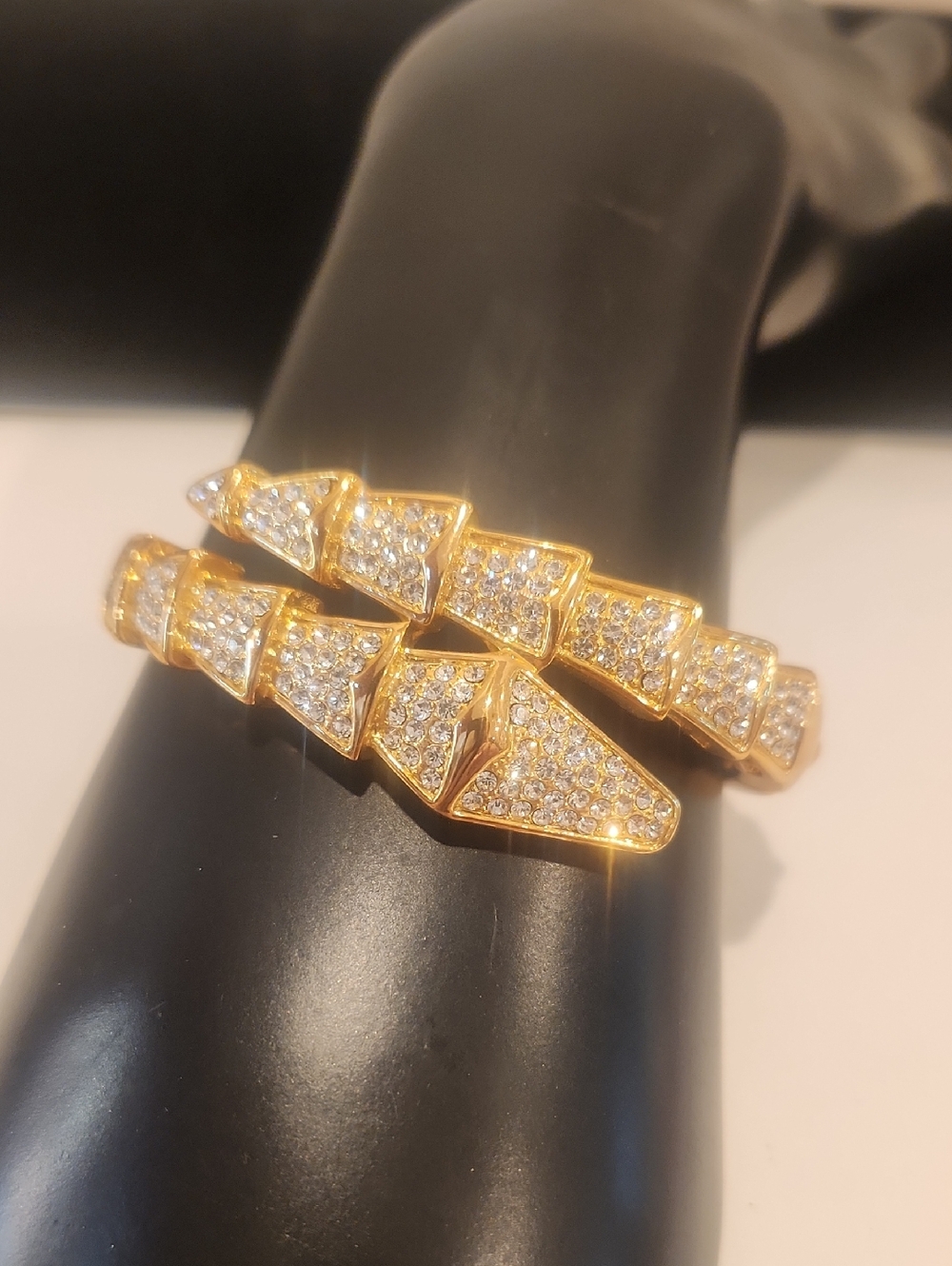 Snake Gold Crystal Pavé Serpent Wrap Bracelet - Women Jewelry NEW